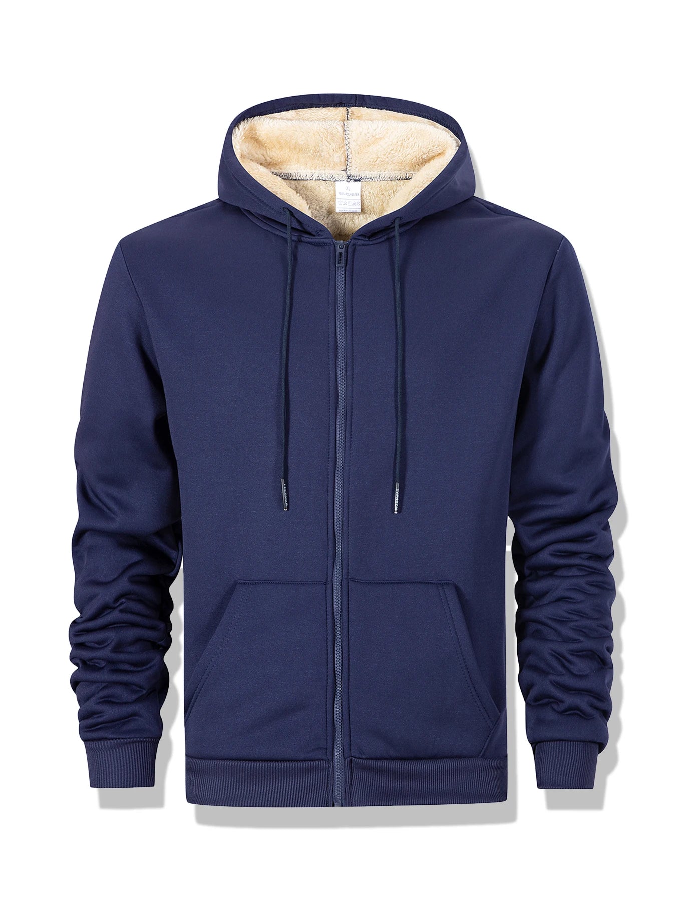 Winter Thick Fleece Zipper Hoodies Thicken Warm Jackets Long Sleeve Sweatshirts Casual Sports Fleece Black Coats Hooded Men Coat - Buy online at  Vibe In Cart.