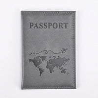 Solid PU Leather Passport Holder Wallet Card Case for Travel