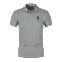 Men's Short Sleeve Turn-Down Collar Polyester Polo Shirt