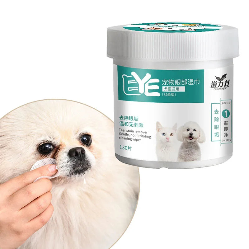 Pet Eye Wipes Cat and Dog Tearmark Wet Wipes Cat and Dog Universal No Irritation Cleaning Products 130 Pieces Wipes Pet Supplies - Buy online at  Vibe In Cart.