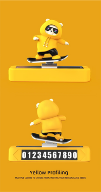 New Dashboard Car Decorations Skateboard Bear Magnetic Parking Number Plate Creative Car Cartoon Interior Interior Accessories - Buy online at  Vibe In Cart.