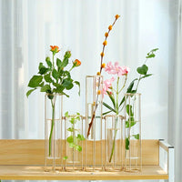 Test Tube Vase with 5 Test Tubes, Gold Vase for Centerpiece, Gold Vase with Metal Stand, Glass Vase for Wedding Home Decoration - Buy online at  Vibe In Cart.