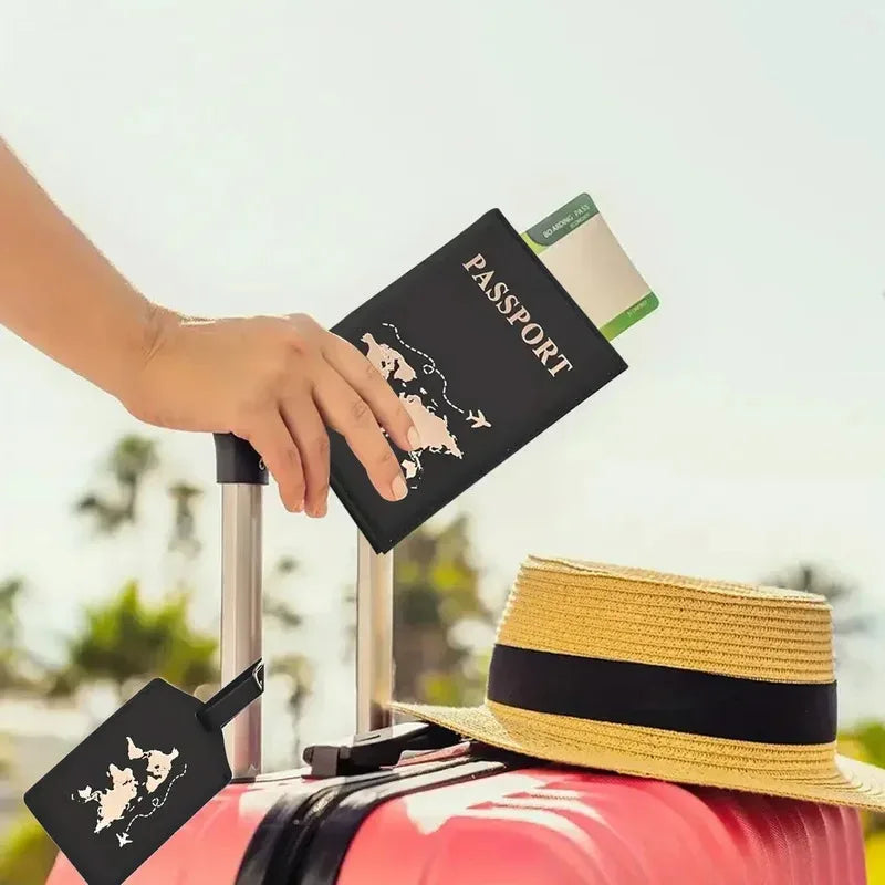 Slim Polyester Passport Cover Travel Wallet Card Case