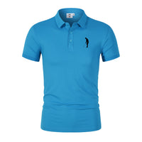 Men's Short Sleeve Turn-Down Collar Polyester Polo Shirt