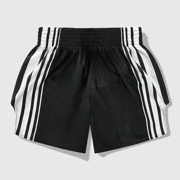 2025 Summer New Men’s Running Training Shorts ，Street Life Men's Casual Contrast Striped Boxing Shorts / Outdoor Sports Shorts - Buy online at  Vibe In Cart.