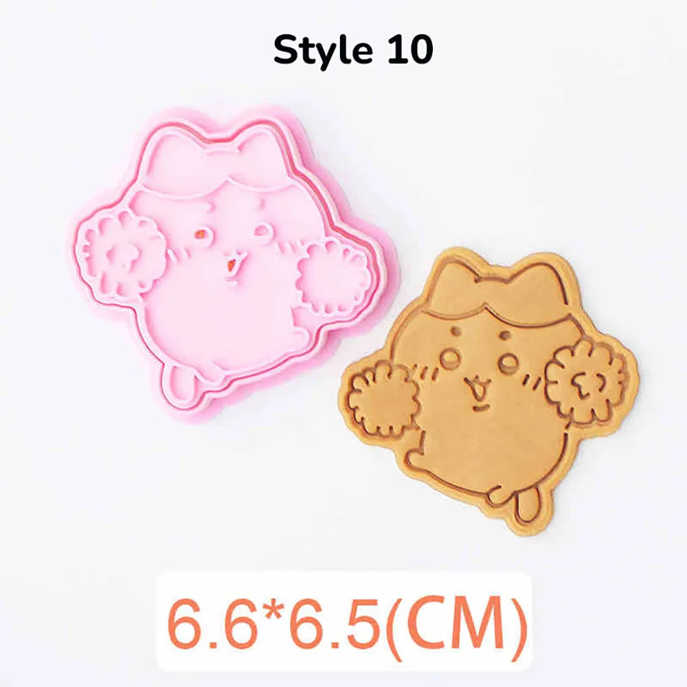 Plastic Pressable Cartoon Doll Cookie Cutters for Baking