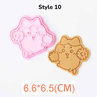Plastic Pressable Cartoon Doll Cookie Cutters for Baking