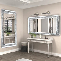 LUVODI Large Silver Sparkly Crystal Rhinestone Diamond Frameless Vanity Mirrors Wall Mounted Dressing Mirror for Home/Hotel - Buy online at  Vibe In Cart.
