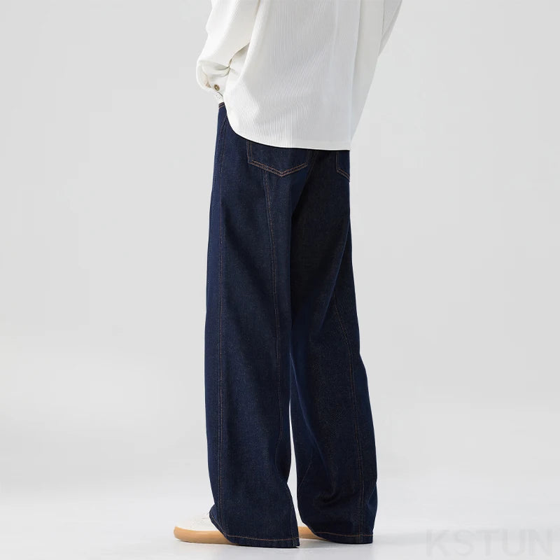 KSTUN 2025 Fall/Winter Baggy Jeans Men Wide Leg Pants Loose Boot Cut Jeans Classic Denim Blue Men's Trousers Hiphop Streetwear - Buy online at  Vibe In Cart.