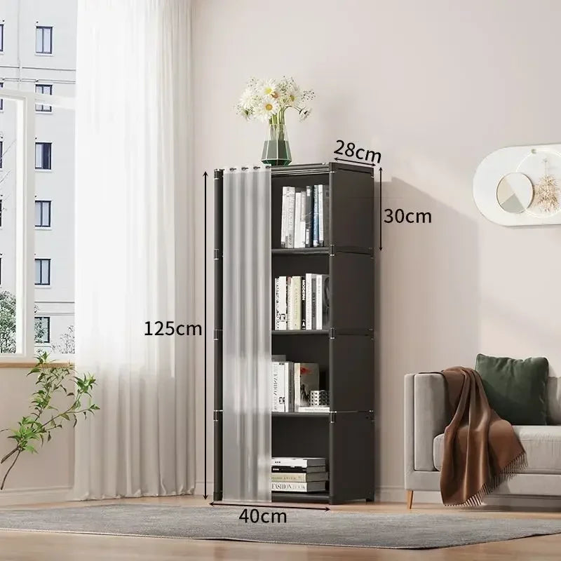 6-Layer Dustproof Plastic Wardrobe Storage Cabinet for Bedroom