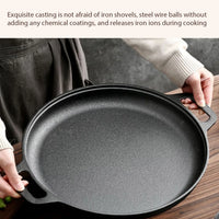 Cast Iron Frying Pan Non-stick pan Pizza Egg Pancake Pot Vegetable Steak Skillet Home Kitchen Flat Pan Omelette Outdoor Cookware - Buy online at  Vibe In Cart.