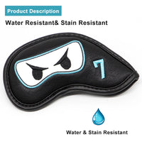 Leather Golf Club Headcover Set for Driver, Fairway, and Hybrid