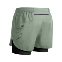Men's Reflective Quick Drying Polyester Running Shorts With Double Layer