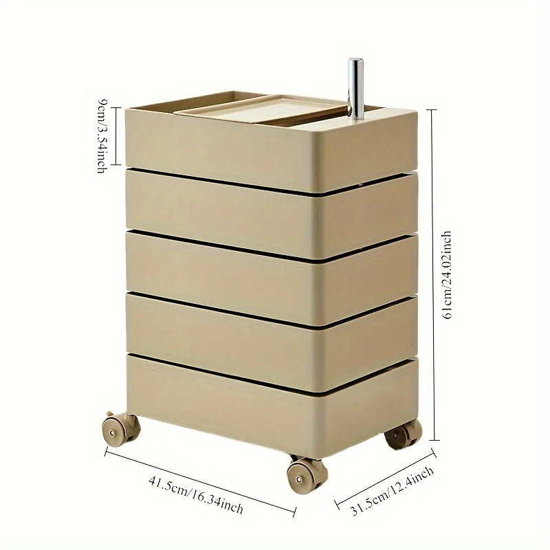 Rotating Storage Cabinet Movable Bedside Table Side Cabinet Cosmetic Storage Cabinet Bedroom Living Room Furniture  Nightstand - Buy online at  Vibe In Cart.