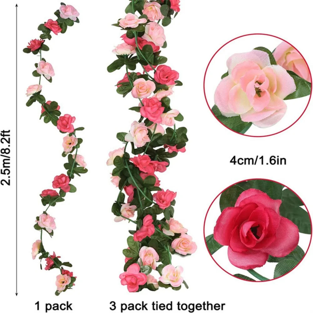 45/69pcs Artificial Rose Flowers Vine DIY Wedding Decoration Fake Silk Rose Flower Home Room Decor Wall Hanging Garland Plants - Buy online at  Vibe In Cart.