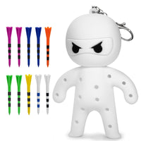 Soft Silicone Golf Tees Holder with Keychain and 10 Tees
