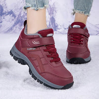 Winter Women Leather Outdoor Ankle Boots Autumn Hiking Velvet Warm Shoes Trekking Mountain Sneakers Tracking Treking Plush - Buy online at  Vibe In Cart.