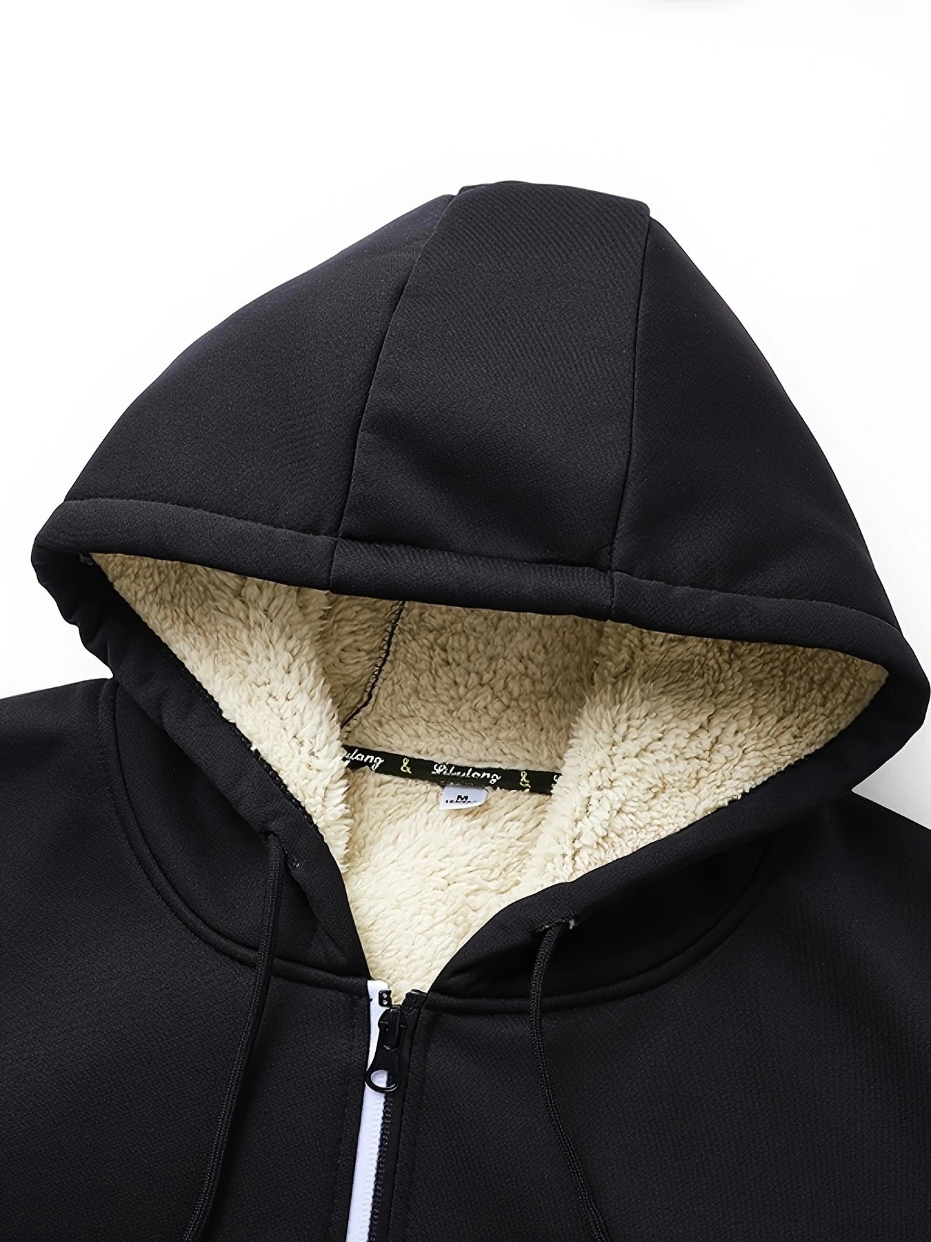 Winter Lambswool Zipper Hoodies Thicken Warm Jackets Long Sleeve Sweatshirts Casual Sports Fleece Black Coats Hooded Men Coat To - Buy online at  Vibe In Cart.