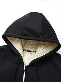 Winter Lambswool Zipper Hoodies Thicken Warm Jackets Long Sleeve Sweatshirts Casual Sports Fleece Black Coats Hooded Men Coat To - Buy online at  Vibe In Cart.