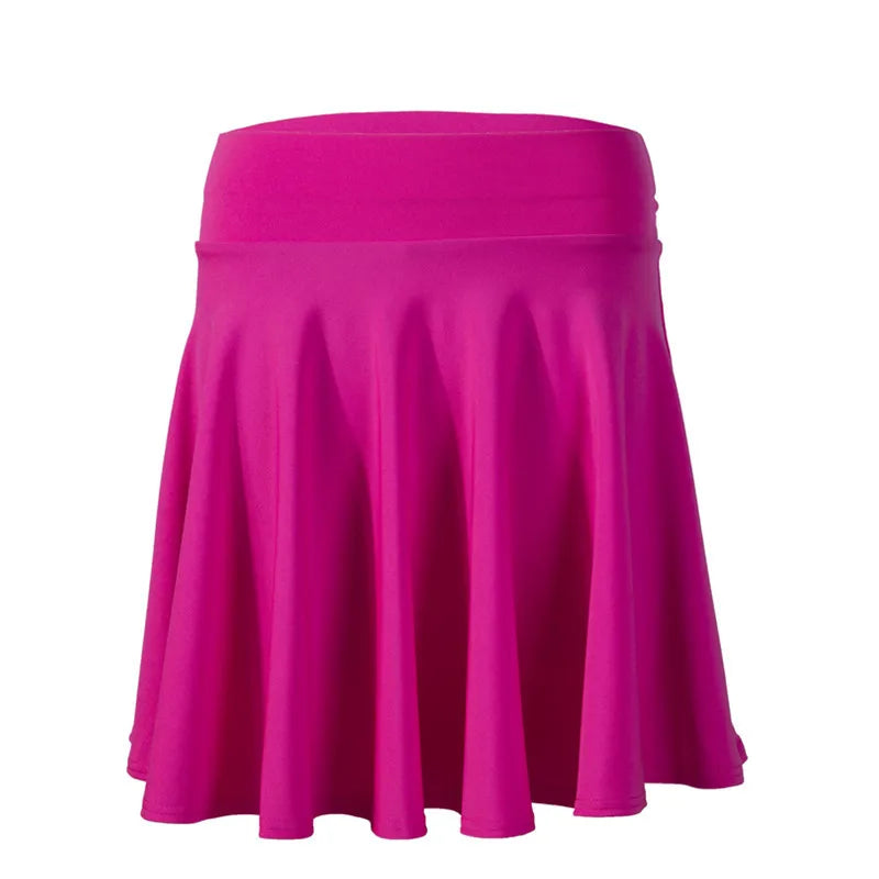 Women's Black Knee-Length Flared Pleated Loose Skirt
