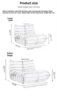 Togo caterpillar sofa balcony leisure bedroom living room reclining sleeping lazy sofa cream wind single recliner - Buy online at  Vibe In Cart.