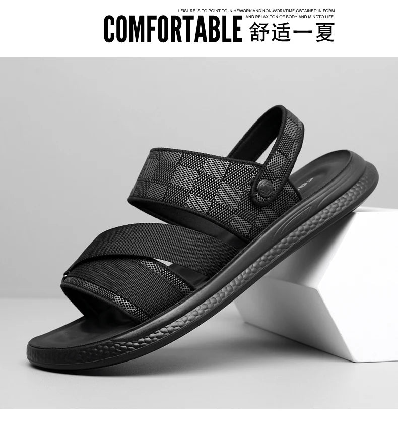 Men's Waterproof Gladiator Sandals with Buckle Strap and Rubber Sole