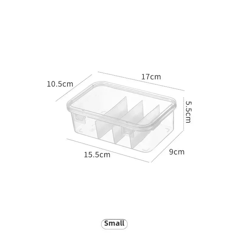 Transparent Plastic Cable Storage Box With Lid And Grid