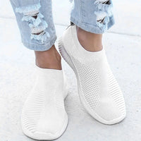 Women's Solid Color Sneakers Breathable Mesh Woven Outdoor Lightweight Low Top Walking Running Sports Socks Shoes - Buy online at  Vibe In Cart.