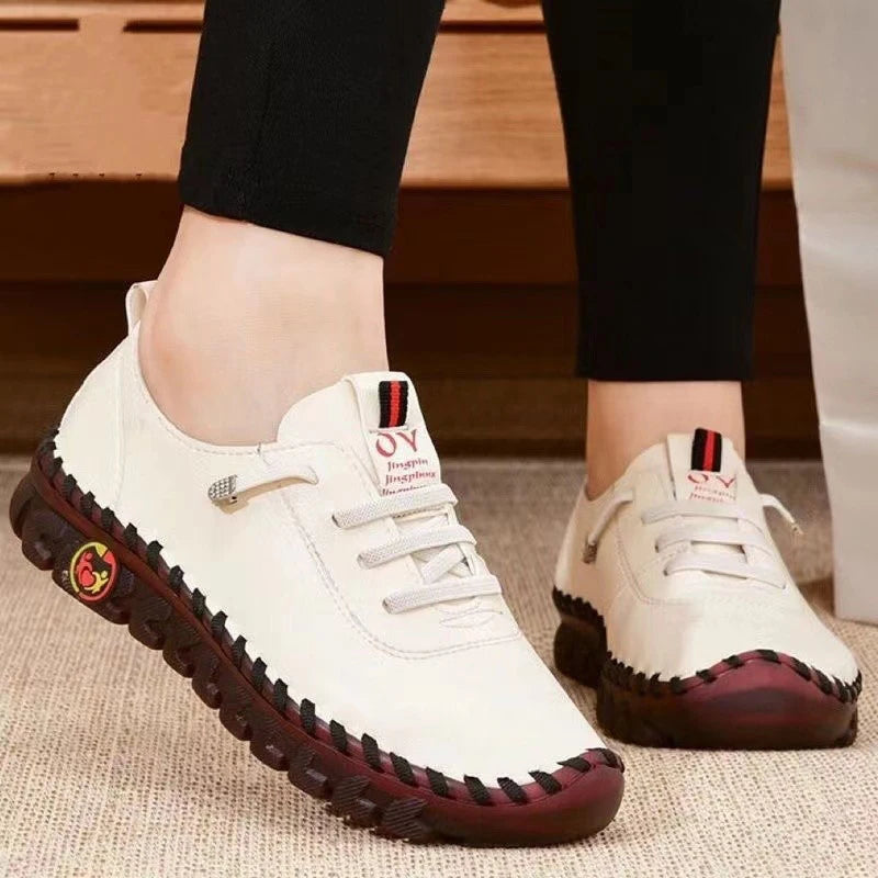 Sneakers for Women Leather Casual Vulcanized Female Shoe Soft Comfortable Flat Loafers Shoes Slip on Shoes Zapatillas De Mujer - Buy online at  Vibe In Cart.