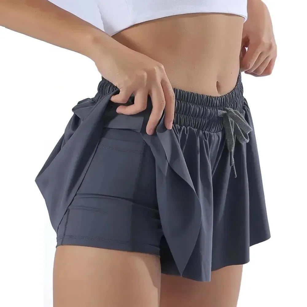 2 in 1 Jogger Flowy Athletic Shorts for Women Gym Yoga Workout Running Tennis Skirt Comfy Skort Lounge Cute Clothes Casual Wear