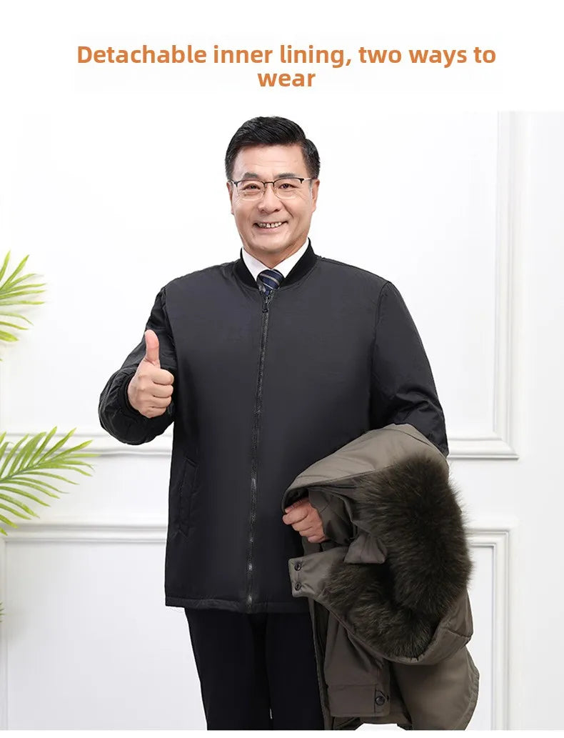 Canada Fashion Winter Jacket for Men Down Coat Parka Men's White Goose Down Jacket Long Padding Detachable Down Inner Liner H819 - Buy online at  Vibe In Cart.