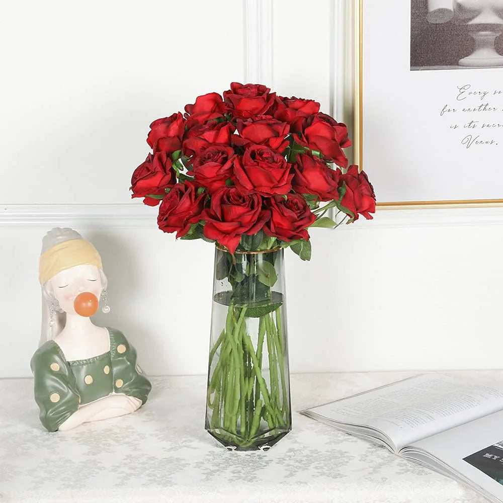 1/3/5/10/20pcs Roses Artificial Flowers Rose Flower Branch Artificial Red Roses Realistic Fake Rose for Wedding Home Decor - Buy online at  Vibe In Cart.