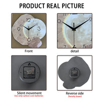 Modern Simple Silent Wall Clock, Moon Design - Quartz Movement, Wooden Material, for Bedroom, Living Room or Office Decoration - Buy online at  Vibe In Cart.
