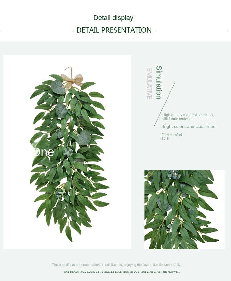 Home Wall Decoration Encryption Green Plant Simulation Willow Leaf Wisteria Strip Pendant Simulation Eucalyptus Pendant - Buy online at  Vibe In Cart.