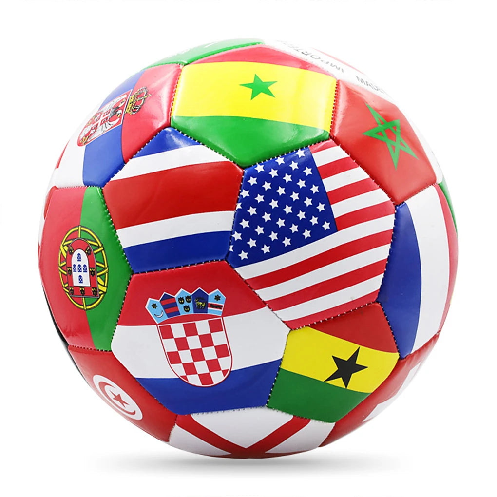 Flag Printed Soccer Ball Official Size 5 Soccer Match Ball Outdoor Match Game Football Pvc 2.7Thickened Team Training Footy Ball - Buy online at  Vibe In Cart.