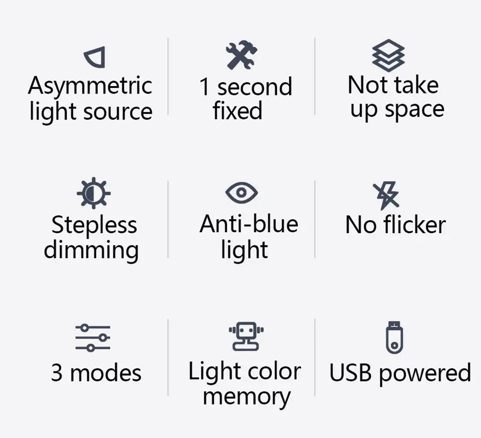 LED Desk Lamp for Monitor with RGB Backlight and Touch Controls
