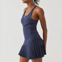 Sean Tsing® Golf Dresses with Safety Pants Women Sleeveless Zipper Sport Dress for Tennis Badminton Baseball Athletic Outfits