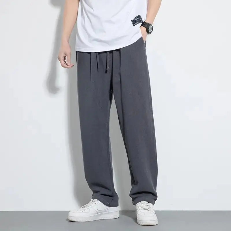 Mens Summer Breathable solid color Casual Pants Loose Straight Leg Cropped Linen Trousers - Buy online at  Vibe In Cart.