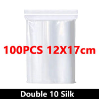 100 Piece Clear Plastic Zipper Storage Bags for Jewelry and Food