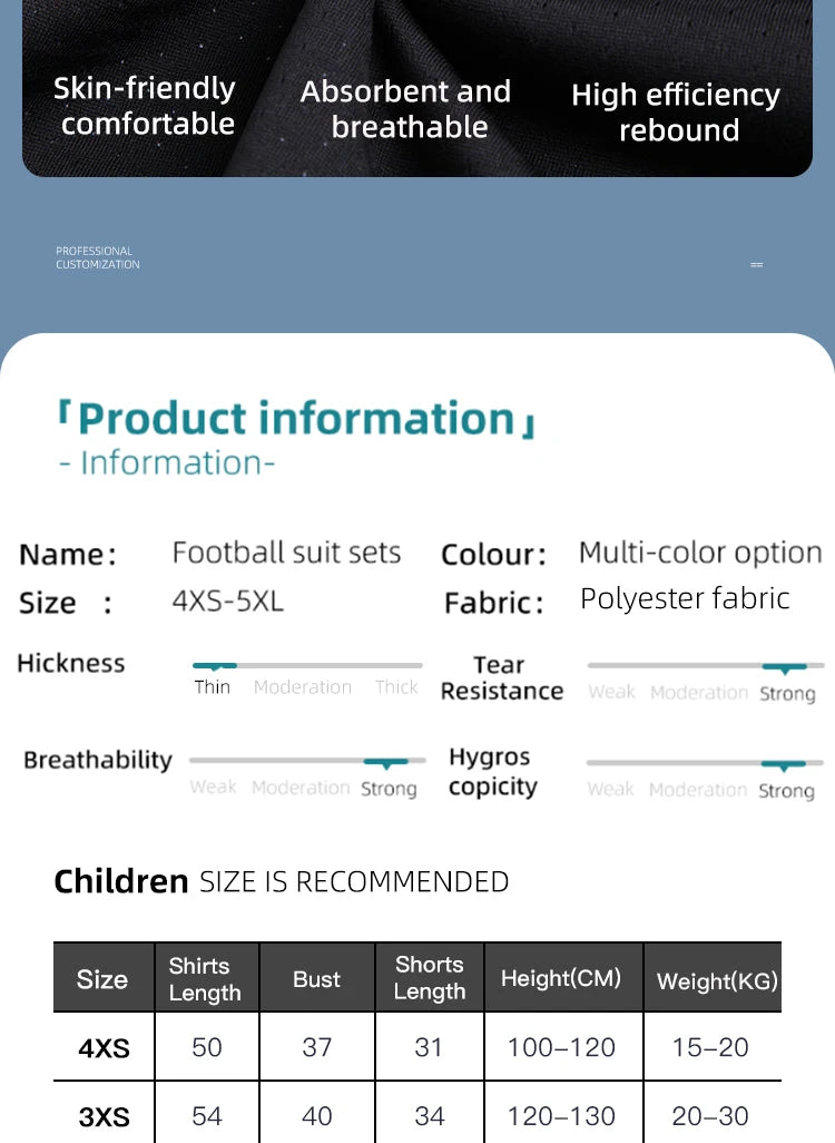 Football Jerseys Soccer Uniforms Adult and Kids Futsal Sportswear Kits Training Tracksuits Athlete Training Clothing customized - Buy online at  Vibe In Cart.