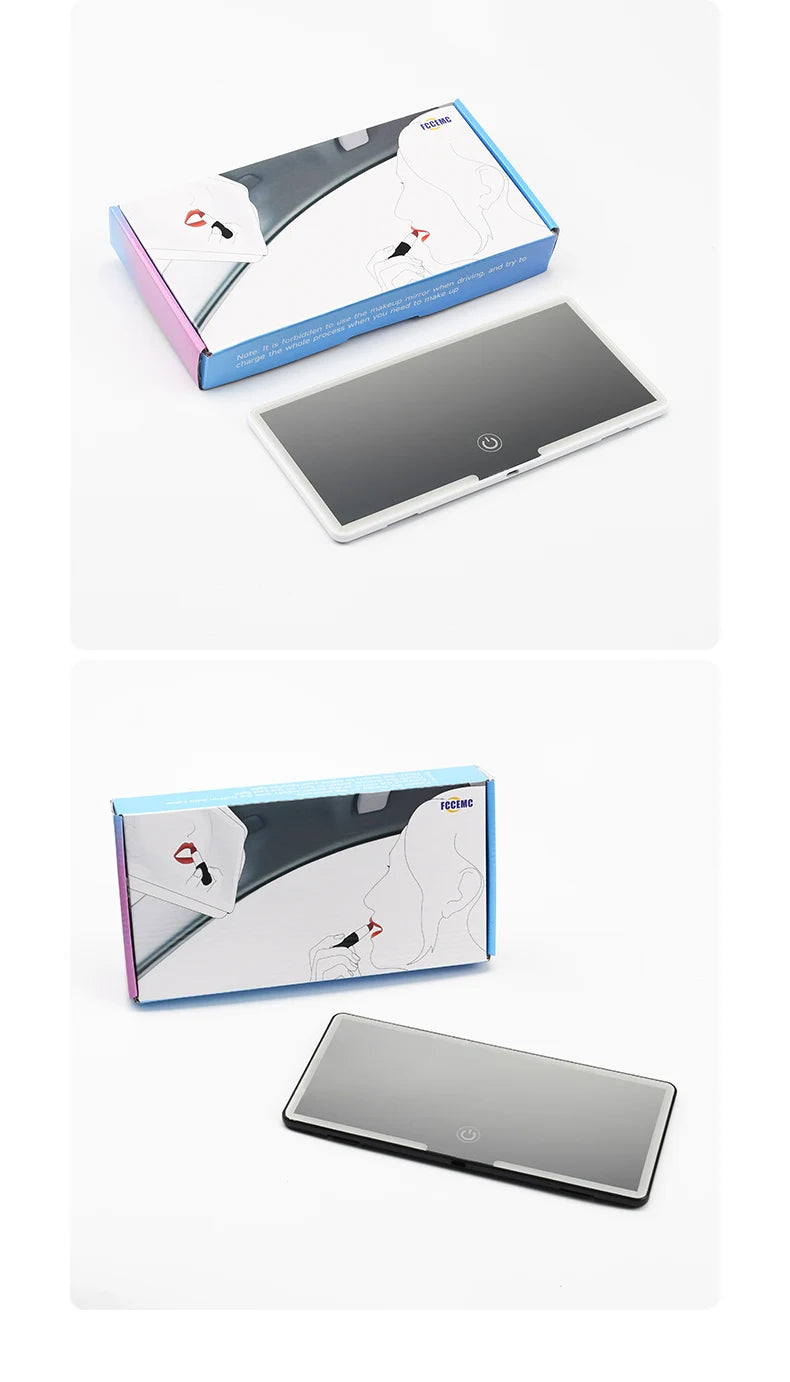 Car Interior Mirrors Sun Visor Plate LED HD Makeup Mirror for Girls Women Rechargeable Fill Light Universal Thin Vanity Mirror - Buy online at  Vibe In Cart.