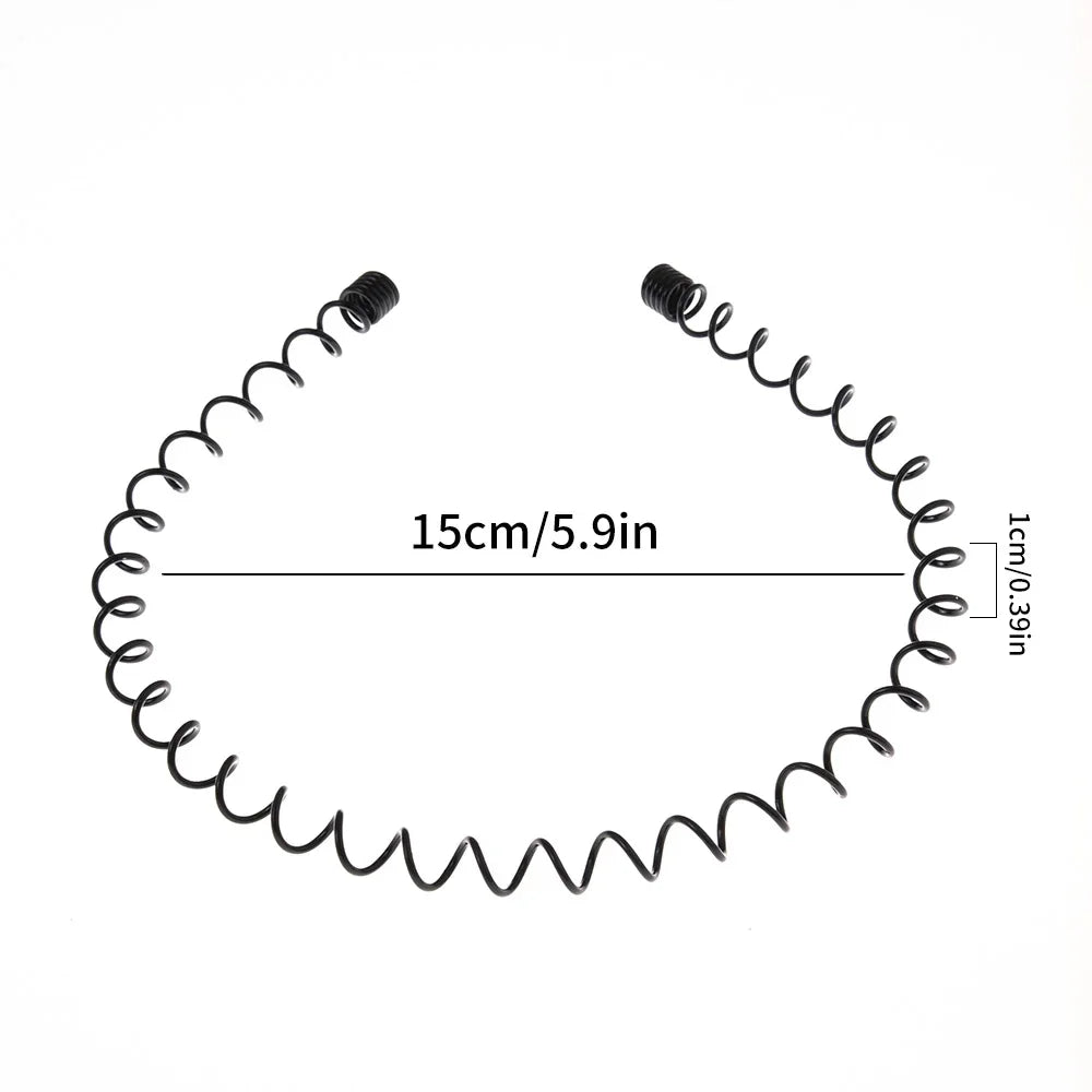 6/1pcs Fashion Metal Hair Band for Men Women Unisex Black Waved Hair Head Hoop Sports Headband Hairband Hair Accessories - Buy online at  Vibe In Cart.