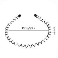 6/1pcs Fashion Metal Hair Band for Men Women Unisex Black Waved Hair Head Hoop Sports Headband Hairband Hair Accessories - Buy online at  Vibe In Cart.