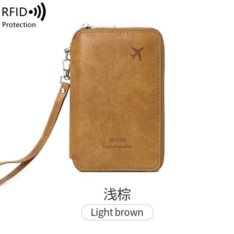 RFID Passport Holder in PU Leather, Multifunctional Unisex