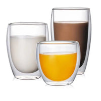 2-6PCS Double Wall High Borosilicate Glass Mug Heat Resistant Tea Milk Espresso Coffee Juice Water Cup Bar Drinkware Gift - Buy online at  Vibe In Cart.