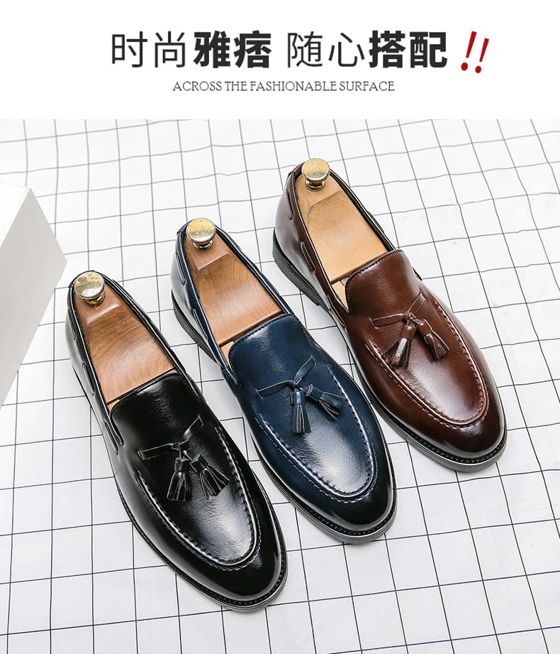 Brogues Shoes Men High Quality Social Leather Shoes British Tassels Formal Leather Men Wedding Business Dress Leather Shoes Male - Buy online at  Vibe In Cart.