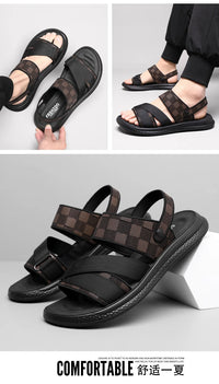Men's Waterproof Gladiator Sandals with Buckle Strap and Rubber Sole