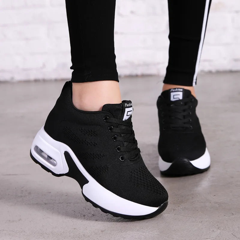 Women's Platform Mesh Breathable Sneakers Womens Spring New Casual Wedge Basket Shoes Tennis Female Thick Woman Summer Trainers - Buy online at  Vibe In Cart.