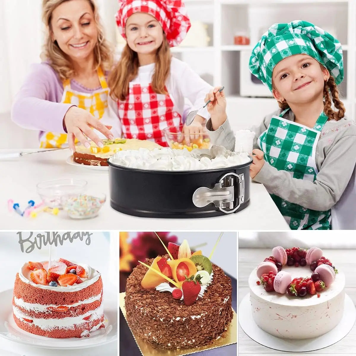 Round Cake Mould Removable Bottom Leakproof Round Cake Pan Bakeware Non-Stick Metal Bake Mould Kitchen Accessories Baking Tools - Buy online at  Vibe In Cart.