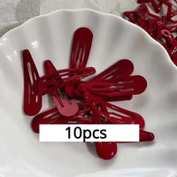 10 Pcs/Lot New Red Star Snap Clip for Girl Waterdrop Barrettes Black Hairpin Women Silver Hair Clip Accessories Kawaii BB Clip - Buy online at  Vibe In Cart.